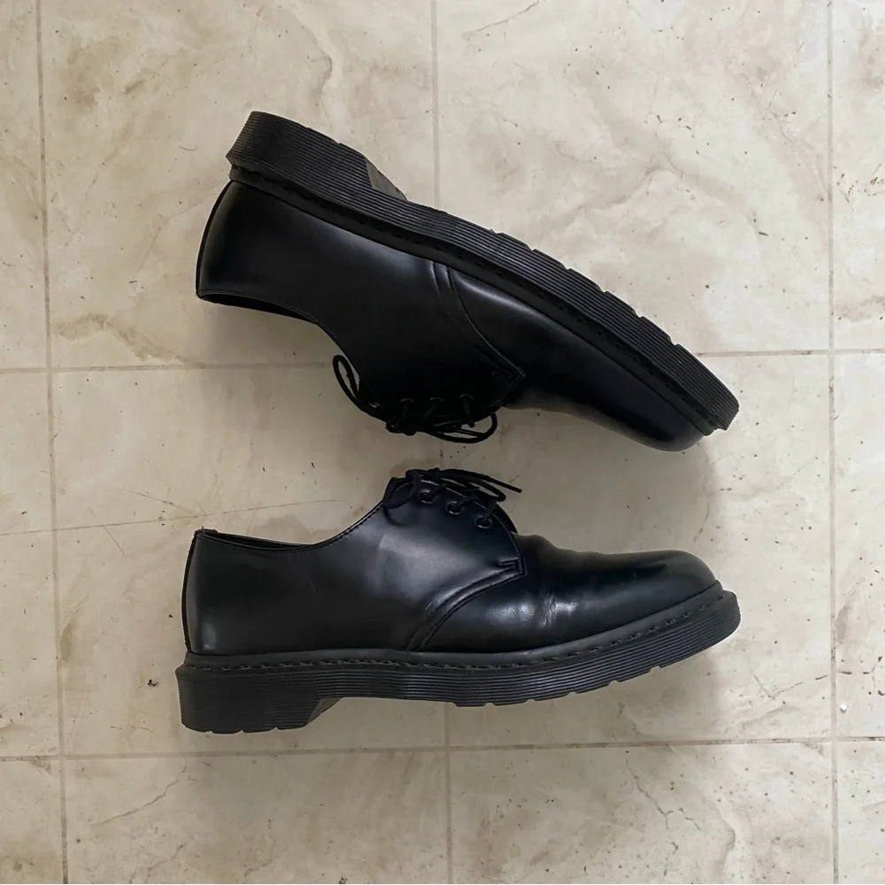 $160 Dr. Martens 1461 Mono Black Smooth Leather Lace-up Men's Oxford Derby Sz 9